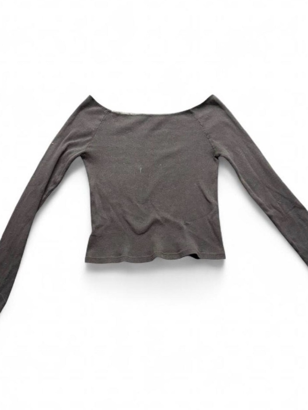 Brandy Melville Black Off-Shoulder Long Sleeve Crop Top